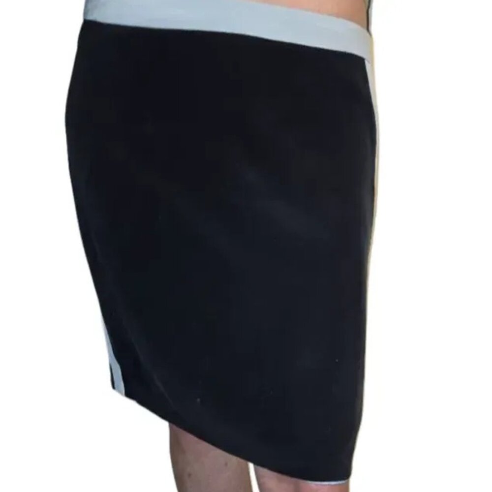 ECI New York Colorblock A-Line Skirt Size 8 Black Gray Office Wear
